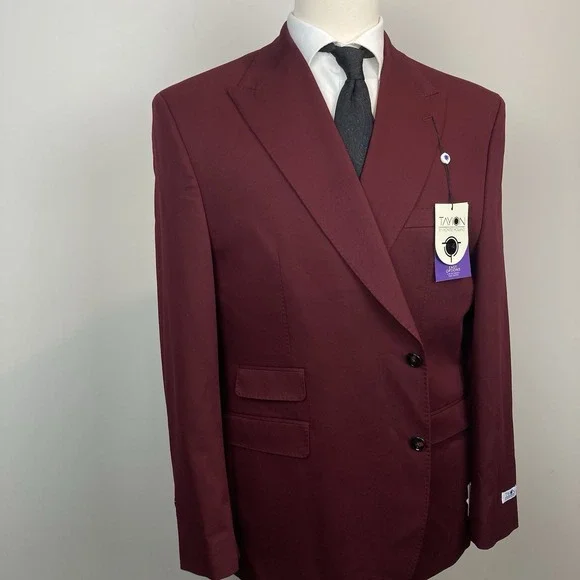 Tayion‎ Collection Men's Classic-Fit Plaid Suit Jacket Red Size 50R E091454